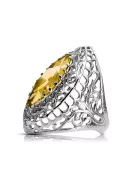 Ring Gelber Peridot Sterling Silber 925 Vintage Stil vrc090s